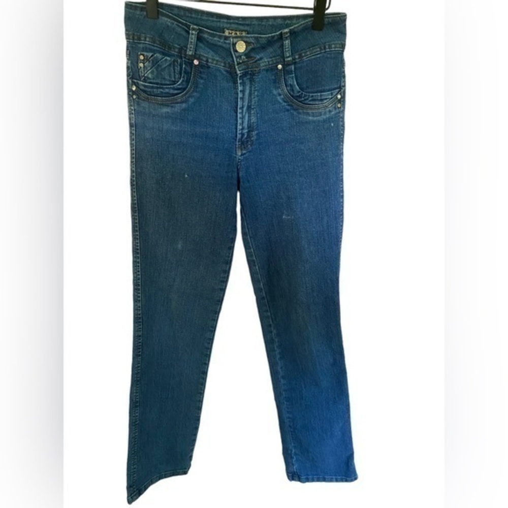 Kaz women’s specialty midrise straight leg blue jeans size 10